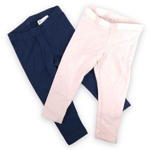 NWOT - Cat & Jack - 2 Leggings, Pink w/ Sparkles & Solid Navy - 18M